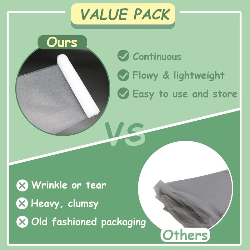 Ableme Deco White Tulle Fabric Rolls, 54 Inch by 10 Yards (30 ft) Tulle Ribbon for Wedding Party Decoration Sheer Fabric Spool Bolt, Ceiling Decor, Tutu Skirt, Christmas Gift Wrapping, Soft & Drape (White) - Image 3